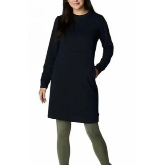 Columbia | Dresses | Columbia Firwood Ottoman Long Sleeve A Line Black Dress  Womens Size Medium | Poshmark